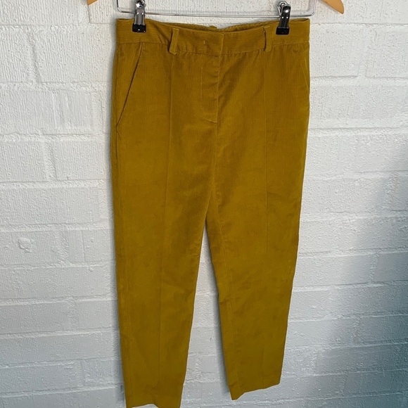 Missoni Women's Gold Corduroy High Waisted Straight Pleated Pants sz 38